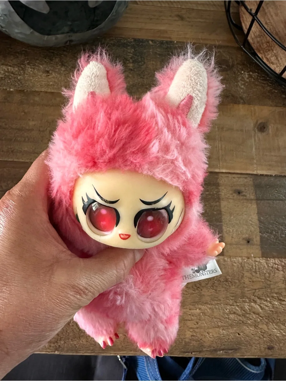Labubu Pop Mart Pink Plush Monster Doll - Cute Furry Kids Toy
